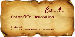 Csiszér Armandina névjegykártya